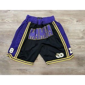 Kobe Bryant Los Angeles Lakers Shorts Mens Medium Black Purple Mamba Just Don